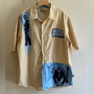 VTG Marc D'Amelio Madsoul HipHop Rap Baggy Button Front Y2K Men's 2XL Old School